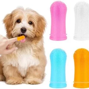 4 cepillos de dientes de dedo para perros, cuidado dental para perros, cepillo de dientes de dedo para perros pequeños, medianos y grandes