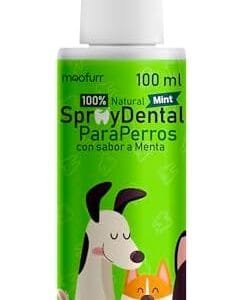Moofurr Spray Dientes para Perro 100ml - Dental Spray Aliento Perros Sabor Menta - Dental Perros para la Placa, contra el Sarro, Refrescante del Mal Aliento Perro