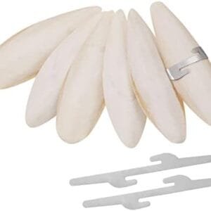 LORELO 6 cuencos de sepia para masticar pájaros, juguetes para masticar, loros, juguetes para masticar, calamar, sepia, huesos con 3 soportes de metal para tortugas, pájaros, caracoles, 11-13 cm