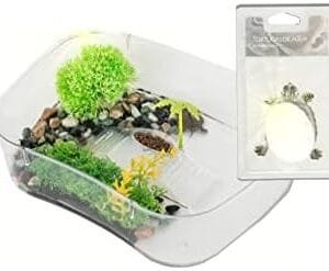 TORTUGUERA para Tortugas de Agua Y Bloque de Calcio Gratis, Regula ácido y Necesario para su caparazón - terrario/Acuario – L32cm, W23cm, H10cm.