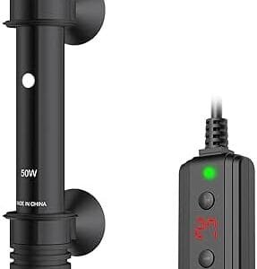 NICREW Calentador Acuario 50W, Calentador Pecera Sumergible para 5-10L, Calentador Tortugas de Agua Ajustable con Ventosas