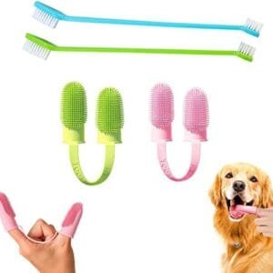 Yolistar Cepillo Dientes Perro,4 piezas Cepillo de Dientes para Perros para Perros,Gatos, Mascotas,Cuidado Dental,Cepillo Dientes Perro Pequeño Suave y Cómodo