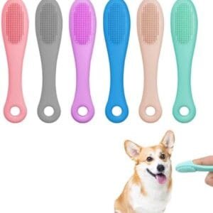 PLKSEI 6 Piezas Cepillo Dientes Perro Cepillo de Dientes para Dedos Cepillo de Dientes de Silicona para Perros,Cuidado de los Dientes de Perro y Gato