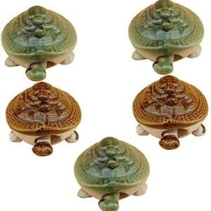 POPETPOP 5 Piezas Miniaturas para Decorar Terrarios Tortuga De Juguete Realista Tortuga Marina Realista Tortugas Miniatura Estatuillas De Tortugas De Cerámica Niño Animal Acuario
