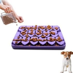 GUAYKI Snuffle Mat - Comedero con Obstáculos para Perros Pequeños - Cuenco Comer Lento Cachorros - Comedero Antivoracidad - Alfombrilla Alimentación Perros - Tapete olfativo - Razas PEQUEÑAS