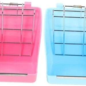 POPETPOP Contenedor De 2 Uds Soporte De Alimentación para Conejos Domésticos Cuenco Pequeño para Pesebre Dispensador De Rejilla para Mascotas Contenedor De Conejito Rosa para Comedero