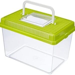 Ferplast Acuario de plástico para peces GEO MEDIUM Tanque de 2,5 L, Acuario terrario insectos y tortugas, Plástico, Rejillas de ventilación, Asa para el transporte, 23,2 x 15,3 x h 16,6 cm Verde