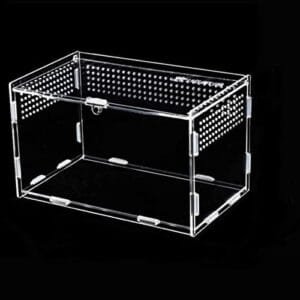 Topspitgo Terrario de Caracoles,Caja de Transparente Transporte de Acrílico,Terrario de para Caracoles Arañas Gecko Hámster Serpientes Tortugas Reptiles Portátiles de Alimentación de Insectos