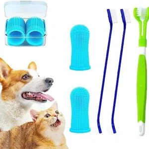 5 Piezas Cepillo Dientes Perro, Cepillo de Dientes para Perros, Gatos, Cuidado Dental Mascotas