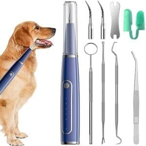 Sunlary Cepillo Dientes Perro ultrasónico, 5 modos de limpieza Eliminador sarro de Limpieza de Dientes de Perro, Limpiador de dientes contra sarro, mal aliento y gingivitis, para humanos/perros/gatos