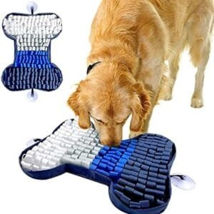 Genérico Alfombra Olfativa Juego de Inteligencia para Perros, Alfombra Forma de Hueso, Juguete Interactivos Snuffle Mat para Perros - Alimentación Lenta, Mejora el Olfato.