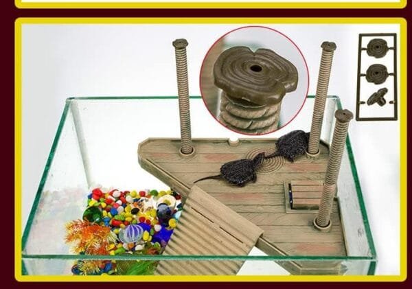 Outbit Muelle Tortuga, Isla Tortuga, Plataforma Tortuga - 1 PC Plataforma Flotante Rana Tortuga Reptil, Accesorios para Tanques (S M) (Tamaño: S) - Image 3