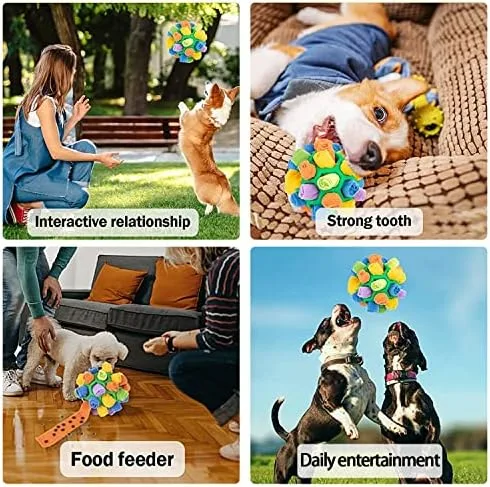 YISKY Pelota de alimentación portátil, Dispensador de golosinas para Perros Snuffle Ball, Bola de Rapé para Perros, Juguete Interactivo para Perros, para Perros pequeños y medianos (Verde) - Image 7