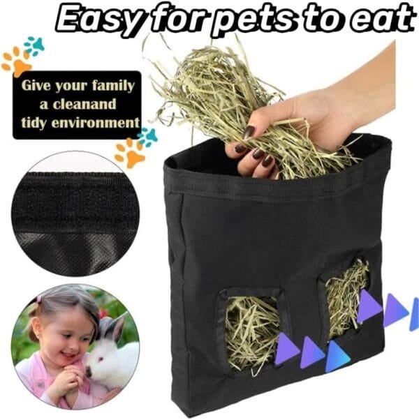 Bolsa Heno de Conejo,Bolsas Heno Alimentador de Conejo,Bolsa Alimentación Animales Pequeños,Bolsa de Heno para Mascotas,Alimentador de Conejo,Contenedor de Heno,para Cobayas Conejo Chinchilla - Image 3