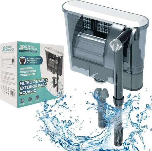 BPS Filtro Profesional Acuario Filtro Externo de Mochila para Pecera Ahorro de Energía（3.5W 200L/H9) BPS-6147