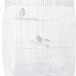 Cubierta de Malla para Pájaros, Furpaw Falda de Jaula de Nailon Universal Ajustable Suave, Grande Protector de Semillas Adecuado para Pájaros Loro Canario Gris Africano Agapornis