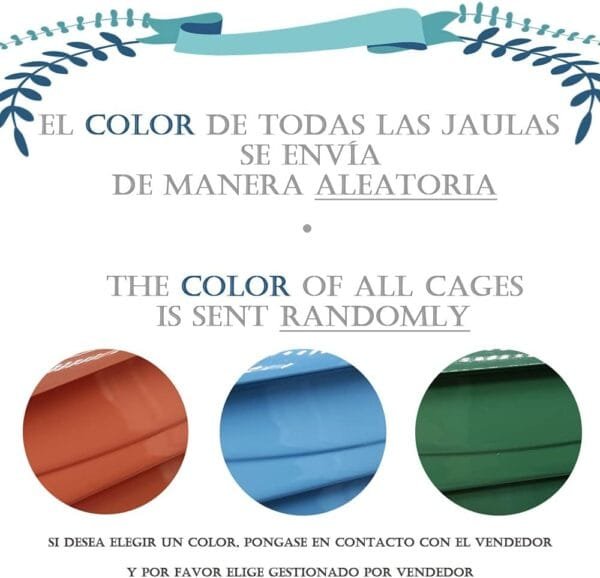 BPS Jaula para Pájaro Pajarera Periquito Canarios con Comedero Bebedero Saltado Perchas para Descanso Color al Azar 27.5x19.5x30 cm BPS-1170 - Image 5