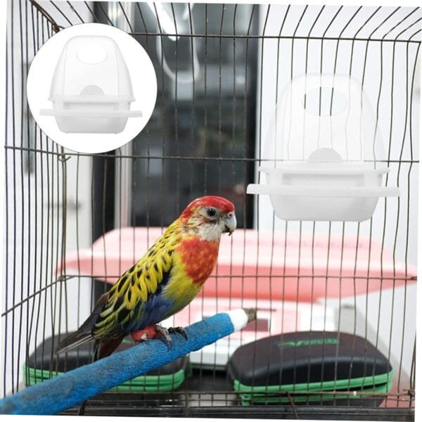YARNOW 5 Piezas Caja De Comida para Pájaros Comedero De Agua para Pájaros Comedero para Pájaros Plato De Comida para Loros Casas De Aves Jaula De Loros Bebedero El Plastico - Image 5