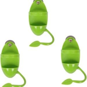 3 pcs Pájaro con Perchas Plástico Que Se Alimenta Bastidores Alimentación Loros Loro Accesorios,para Hueso, Soporte de Jaula de Loro, Accesorios para cacatúas, periquitos, coñas, Color Verde
