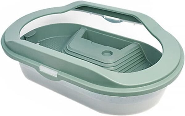 HINAYOSAN Casa de hábitat de tortugas con piscina para reptiles desmontable, 2 capas, fácil de