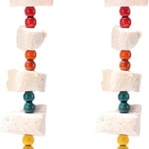 GXGM Set de 2 juguetes masticables para pájaros grandes piedra de fútbol con cascabeles para limar el pico accesorios para jaulas de periquitos periquitos hamsters chinchillas conejos