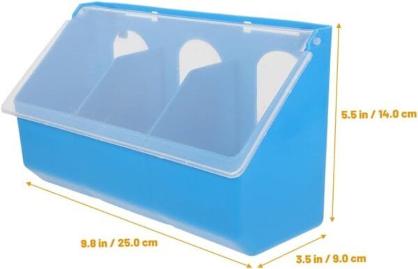 Yardwe 2 Piezas Caja para Colgar Palomas Comedero para Pollitos Plato De Comida para Pájaros Comedero para Patos Dispensador De Alimentos para Mascotas Bebedor De Palomas Blue Páginas - Image 3