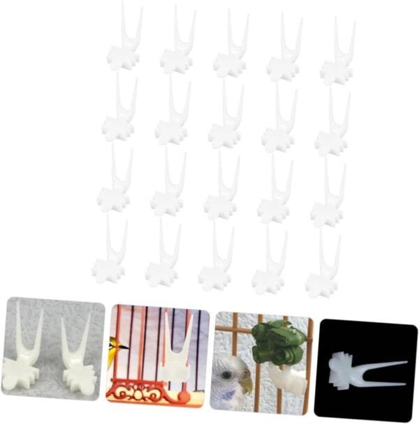Yardwe 4 Juegos Pájaro con Tenedor De Frutas Comedero Pajaros Bird Feeder Comedero para Pajaros Tenedores De Comida para Loros Tenedor De Verduras De Loro El Plastico 20 Piezas * 4 - Image 4