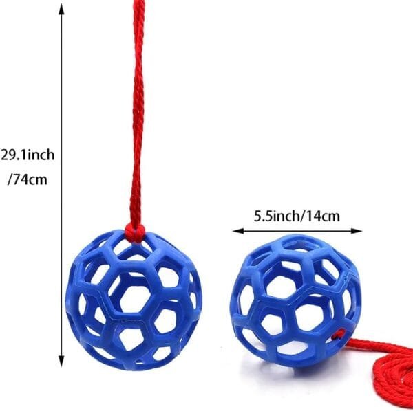 ieron Bola de comedero de heno colgante para conejo, juguete para animales pequeños, mascotas, cobayas y tortugas (azul) - Image 7