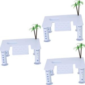 Yardwe 3 Piezas Plataforma Trepadora De Cocoteros Juguete Plataforma Trasera De Secado De Tortuga Cuadrada Plataforma para Tomar El Sol para Reptiles Plataforma Blanca Pez