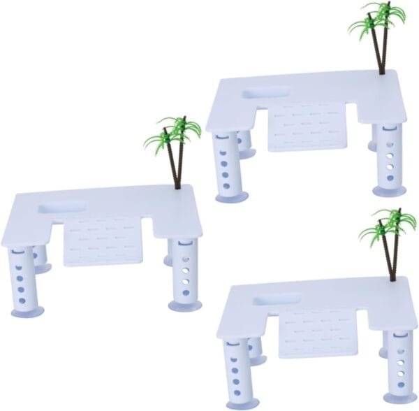 Yardwe 3 Piezas Plataforma Trepadora De Cocoteros Juguete Plataforma Trasera De Secado De Tortuga Cuadrada Plataforma para Tomar El Sol para Reptiles Plataforma Blanca Pez