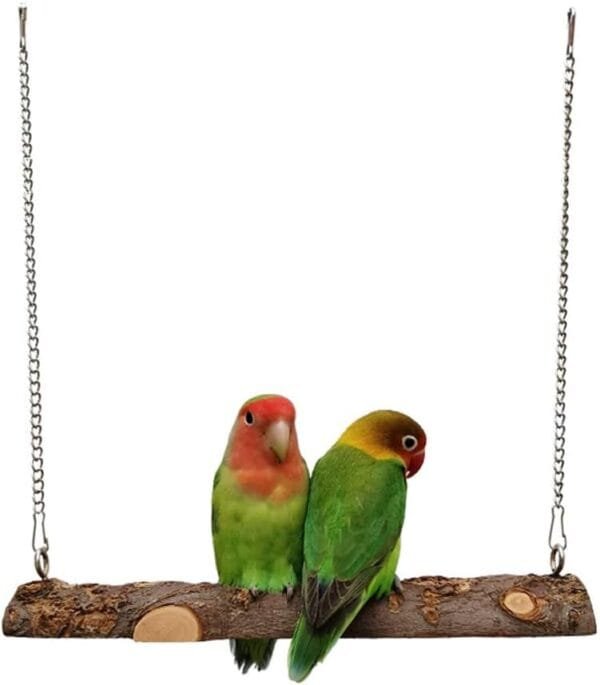 Perca de Pájaro, Juguetes para Pájaros, Pájaro de Madera Natural para Loros, Juguete de Columpio de Pájaro, para Jaulas de Pájaros, Accesorios para Periquitos, Periquitos, Canarios