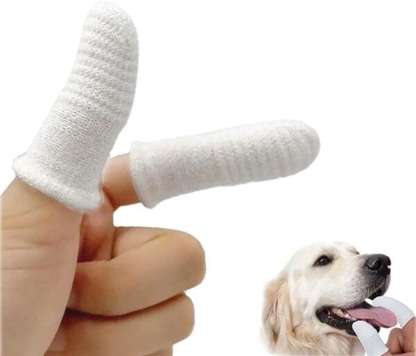 Paquete de 6 cepillos de dientes para mascotas, cepillo de dientes para perros, camas para dedos reutilizables, camas para el cuidado dental de perros de tela de punto, dedos antiplaca para perros - Image 7