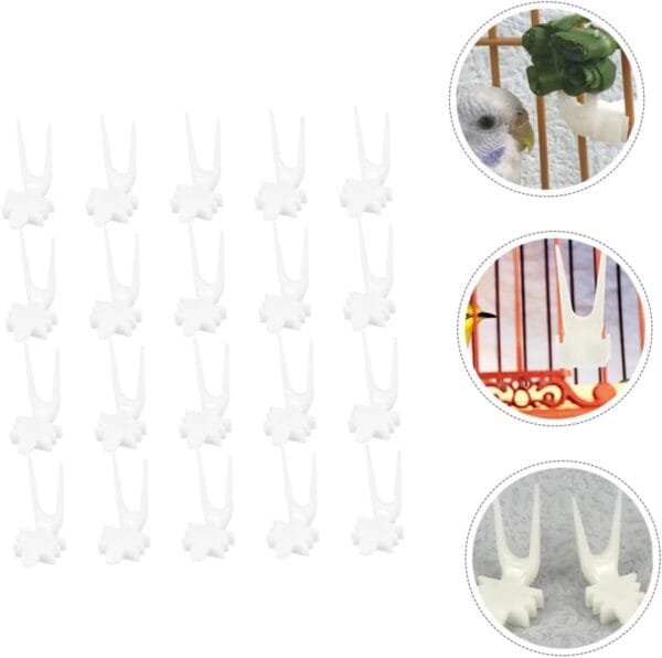 Yardwe 4 Juegos Pájaro con Tenedor De Frutas Comedero Pajaros Bird Feeder Comedero para Pajaros Tenedores De Comida para Loros Tenedor De Verduras De Loro El Plastico 20 Piezas * 4 - Image 6