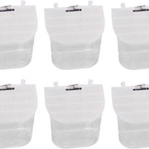 Hrtyvhin Comedero para loros, taza, dispensador de comida para pájaros, antiderrames, contenedor de comida para pájaros, accesorios para jaula de pájaros, 6 unidades