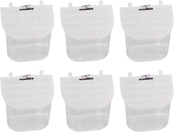 Hrtyvhin Comedero para loros, taza, dispensador de comida para pájaros, antiderrames, contenedor de comida para pájaros, accesorios para jaula de pájaros, 6 unidades