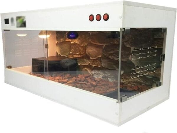 KELITINAus Pet Vivario 39.67 Pulgadas de Jaula de Reptil, Vidrio Panorámico de Pvc Blanco Mantenga Cálido Tanque Lagarto Gecko Tortuga Python Hábito Ventilación Terrario Home Casa Decoración Caja de - Image 3