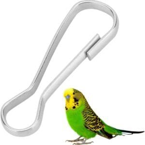 Fdit 100PCS Ganchos para pájaros Juego de Ganchos de Metal duraderos Espesar Broches Gancho Ganchos con Clips en C Ganchos para Cadenas de Patas para pájaros Ganchos Accesorios para jaulas