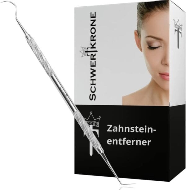 Schwertkrone, Eliminador de sarro para perros de acero inoxidable con 2 cabezas, cuidado dental para perros