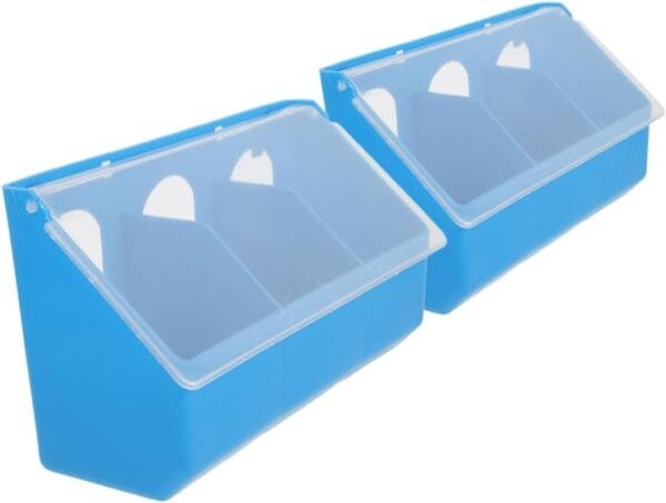 Yardwe 2 Piezas Caja para Colgar Palomas Comedero para Pollitos Plato De Comida para Pájaros Comedero para Patos Dispensador De Alimentos para Mascotas Bebedor De Palomas Blue Páginas