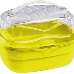 Ferplast Trasportín para hámsteres y otros pequeños roedores ALADINO SMALL Jaula de viaje para roedores y hámsteres, Rejillas de ventilación, Cómoda asa, Cierre seguro, 20 x 16 x h 13,5 cm Verde