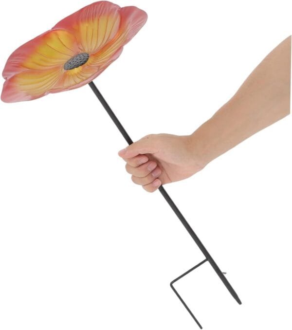 Yardwe Jardín Decorativo Baño De Pájaros Comedero para Pájaros Lavabo De Baño para Loros Bebedero para Pájaros Jardín De Pie Baño De Pájaros para Jardín Tazón De Comida para Pájaros - Image 7