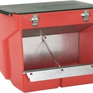 Comedero automático para conejos de plástico/metal, 2 huecos