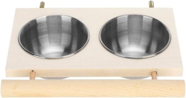 Gancon - Cuenco de alimentación para Loro, Cuenco de alimentación para pájaros de Acero Inoxidable, comedero de Agua para Loro, Accesorio de Jaula con Soporte, para pájaros de compañía (Doble Cuenco) - Image 9