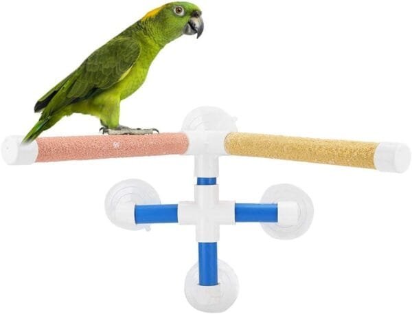Perca Baño Loros，Perchas para Loros Poste para PáJaros Poste Ducha PáJaros Accesorios para Perchas Jaulas Periquitos con Ventosas para PáJaros PequeñOs Periquitos CacatúAs Cotorras Agapornis