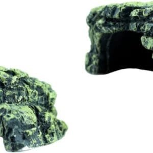 Yardwe 2 Piezas Terraza Tortuga Cueva De Reptiles Adorno De Acuario En Miniatura Suelo De Reptil Casa De Tortuga Betta Piel De Reptil Tanque De Tortuga Resina Tortuga Marina