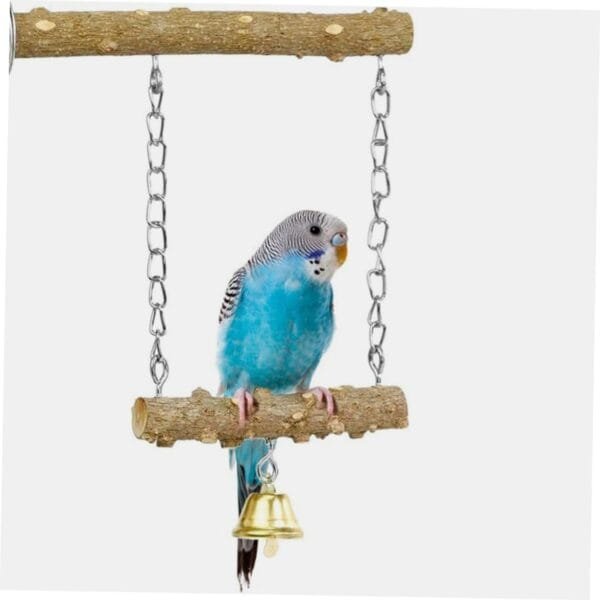 SEWOART Jaula para pájaros de madera, juguete para masticar para loros, columpio de pájaros, perchas para jaulas de pájaros, accesorios para juguetes, soporte para pájaros, perca tosu - Image 6