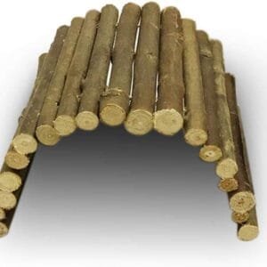 Geggur Escalera de Madera Hamster Chew Bridge Puente para hámster Loro pájaro Madera Juguete,Natural Living Escalera para Hamsters para Reptil Lagarto Tortuga Erizo Pequeño Animal Masticar Juguete