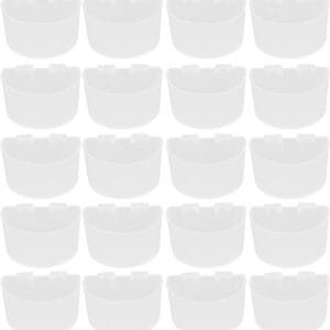 Cuenco de plástico para comida de pájaros de 20 piezas, taza alimentación agua para loros, comedero para jaula de pájaros, juego de cuencos de alimentación para pájaros, accesorios para jaula(02S)