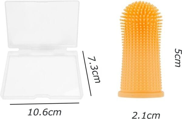 ieron 4 cepillos de dientes para perros, cuidado dental para mascotas, herramientas de limpieza de dientes de silicona 360º para perros, gatos con caja - Image 3