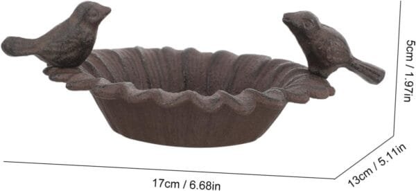 YARNOW Comedero para Pájaros De Metal con Diseño De Girasol y Doble Pájaro De Hierro Fundido Comida De Pajaro Alimentador De Jardín Al Aire Ardilla Alimenta a Los Pájaros Planchar - Image 5
